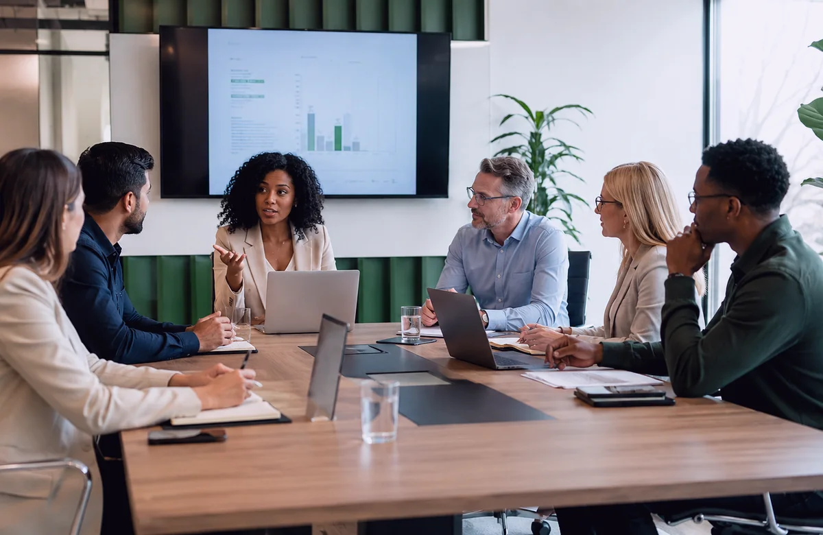 Professional people reviewing event space requirements